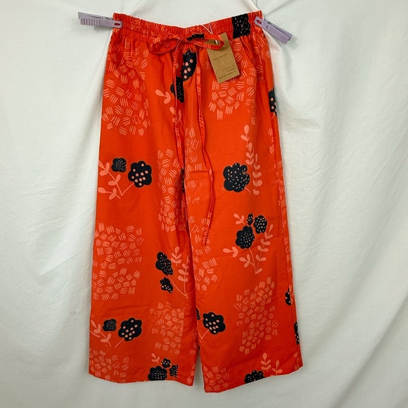 Luxurious handmade coated linen pants by SooLinen. Size L. Elastic waist. - Picture 1 of 16